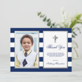 Baptismbevestiging van de Communityjongen PHOTO Bedankkaart (Staand voorkant)