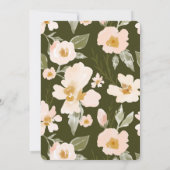 Baptisme & 1St Birthday Elegant Waterverf Florals Kaart (Achterkant)