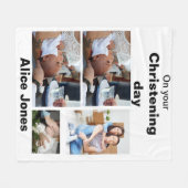 Baptisme - Aangepast 4 Fotocollage Fleece Deken (Voorkant (Horizontaal))