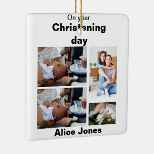 Baptisme - Aangepast 4 Fotocollage Keramisch Ornament