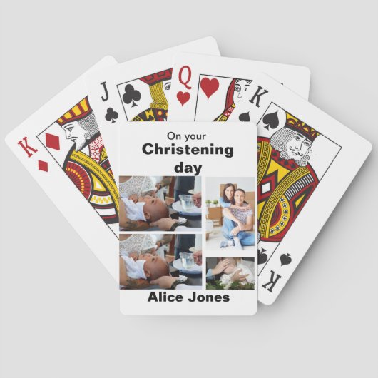 Baptisme - Aangepast 4 Fotocollage Pokerkaarten (Achterkant)