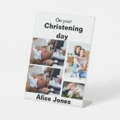 Baptisme - Aangepast 4 Fotocollage Reclamebord Met Voetstuk (Voorkant)