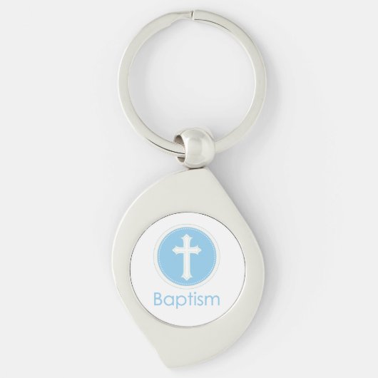 Baptisme, aangepaste naam, blauw kind van God Sleutelhanger (Voorkant)