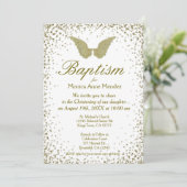 Baptisme | Angel Wings & Gold Confetti Kaart (Staand voorkant)
