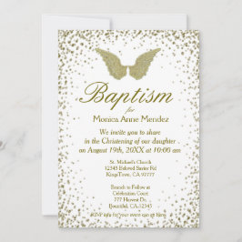 Baptisme | Angel Wings & Gold Confetti Kaart