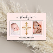 Baptisme baby girl blush roos goudfotoscript bedankkaart