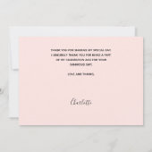 Baptisme baby meisje blush roze foto bedankt! kaart (Achterkant)