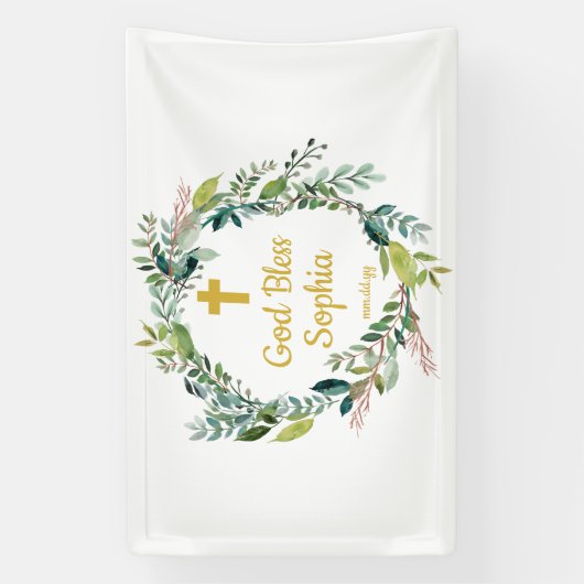 Baptisme Backdrop Decorations Girl Boy God Bless Spandoek (Verticaal)