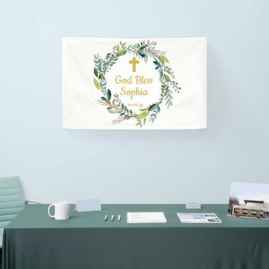 Baptisme Backdrop Decorations Girl Boy God Bless Spandoek (Beurs)