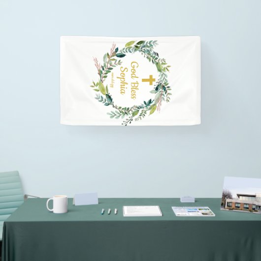 Baptisme Backdrop Decorations Girl Boy God Bless Spandoek (Beurs)