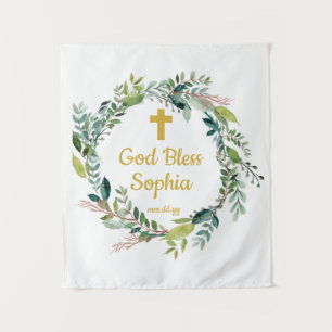 Baptisme Backdrop Decorations Girl Boy God Bless Wandkleed