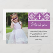 Baptisme Bedankt Opmerking Aangepaste fotokaart Pa (Voorkant / Achterkant)