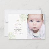 Baptisme bedankt palm laat glitter-uitnodiging kaart (Voorkant)