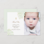 Baptisme bedankt palm laat glitter-uitnodiging kaart (Voorkant / Achterkant)