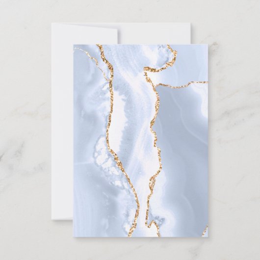 Baptisme bedankt pastel blauwe agate uitnodiging (Achterkant)