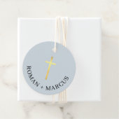 BAPTISME BEDANKT U MET EEN grote gouden kruidenbla Bedankjes Labels (In situ)