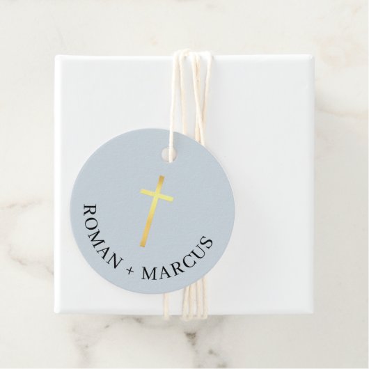 BAPTISME BEDANKT U MET EEN grote gouden kruidenbla Bedankjes Labels (In situ)