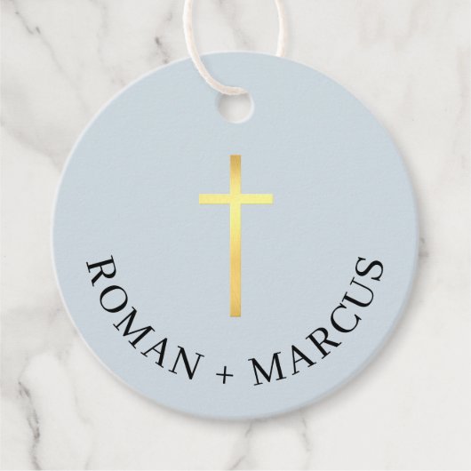 BAPTISME BEDANKT U MET EEN grote gouden kruidenbla Bedankjes Labels (Voorkant)