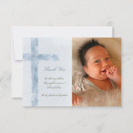 Baptisme bedankt voor de moderne blauwe cross-uitn kaart