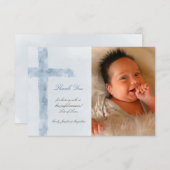 Baptisme bedankt voor de moderne blauwe cross-uitn kaart (Voorkant / Achterkant)