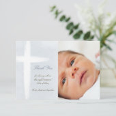 Baptisme bedankt voor de moderne kruisuitnodiging kaart (Staand voorkant)