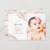 Baptisme bedankt voor de roze marmer uitnodiging (Voorkant / Achterkant)