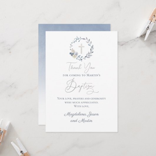 Baptisme bedankt voor je kaart (Voorkant / Achterkant in situ)