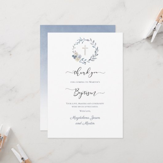 Baptisme bedankt voor je kaart (Voorkant / Achterkant in situ)