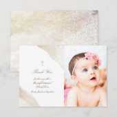 Baptisme bedankt waterverf glitter kaart (Voorkant / Achterkant)