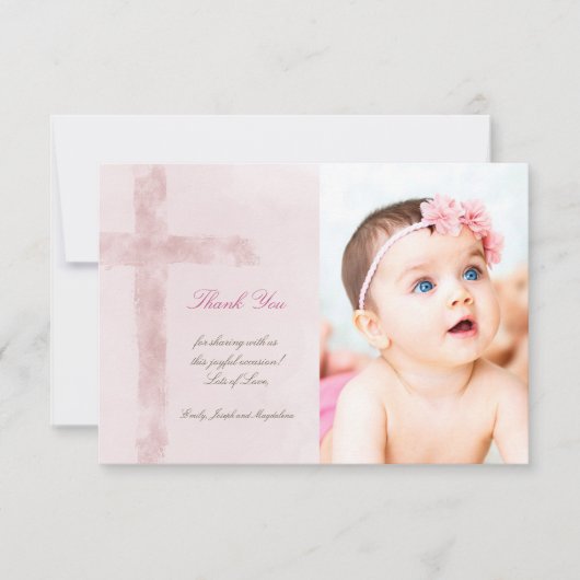 Baptisme bedankt waterverf Heilige Kruis Kaart (Voorkant)