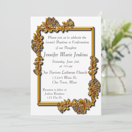 Baptisme, Bevestigingsceremonie Uitnodiging (Staand voorkant)