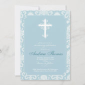 Baptisme - Blue Damask Kaart (Voorkant)