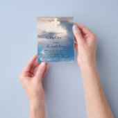 Baptisme blue sky boy cross-budget uitnodiging flyer (Hand)