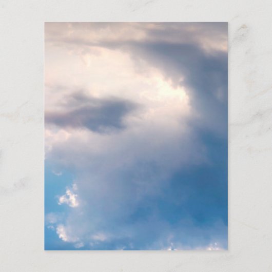 Baptisme blue sky boy cross-budget uitnodiging flyer (Achterkant)