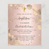 Baptisme blush eucalyptus glitter budget uitnodigi flyer (Voorkant)