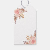 Baptisme blush pampas gras roos bedankt cadeaulabel (Achterkant)