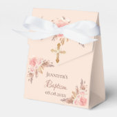 Baptisme blush roze florale pasta's roos goud bedankdoosjes (Voorkant Zijde)