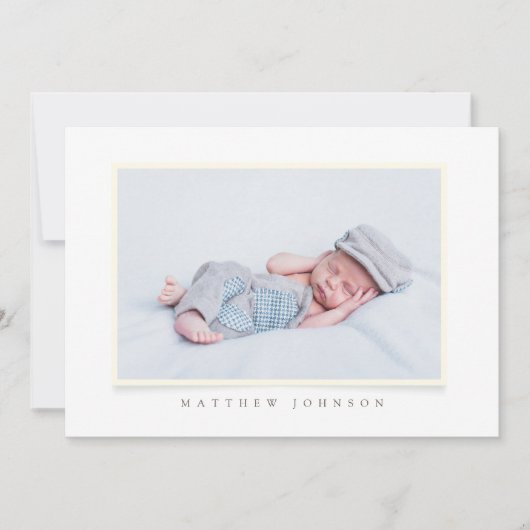 Baptisme Boy | Eenvoudige en moderne aangepaste fo Kaart (Voorkant)