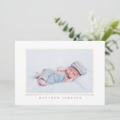 Baptisme Boy | Eenvoudige en moderne aangepaste fo Kaart (Staand voorkant)