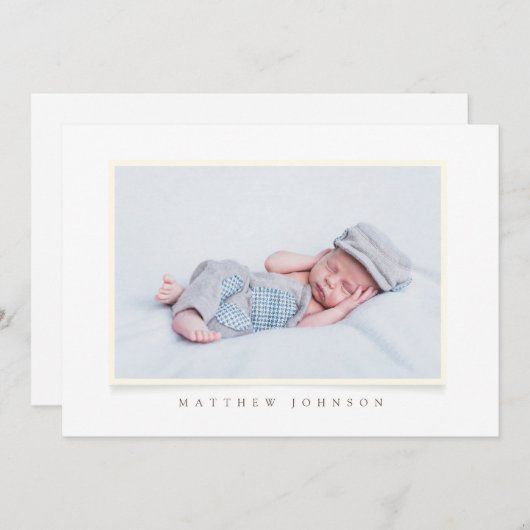 Baptisme Boy | Eenvoudige en moderne aangepaste fo Kaart (Voorkant / Achterkant)