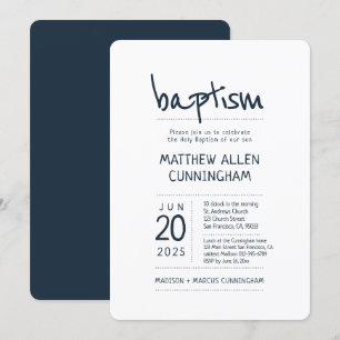 Baptisme Boy   Modern + Eenvoudig Kaart