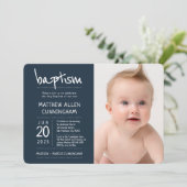 Baptisme Boy | Modern + Eenvoudige foto Kaart (Staand voorkant)