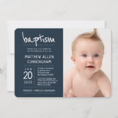 Baptisme Boy | Modern + Eenvoudige foto Kaart (Voorkant)