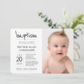 Baptisme Boy | Modern + Eenvoudige foto Kaart (Staand voorkant)