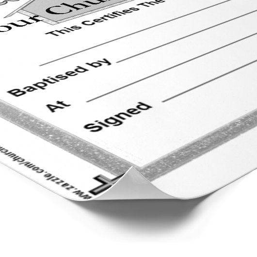 Baptisme Certificate Reproducable Master Copy Poster (Hoek)