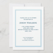 Baptisme Christelijk kruis in blauw Kaart (Achterkant)