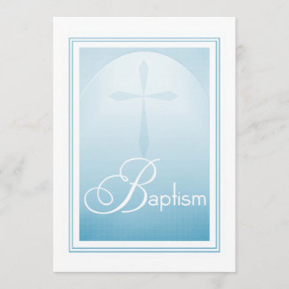 Baptisme Christelijk kruis in blauw Kaart