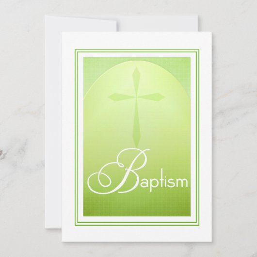 Baptisme Christelijk kruis in groen Kaart (Voorkant)