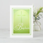 Baptisme Christelijk kruis in groen Kaart (Staand voorkant)