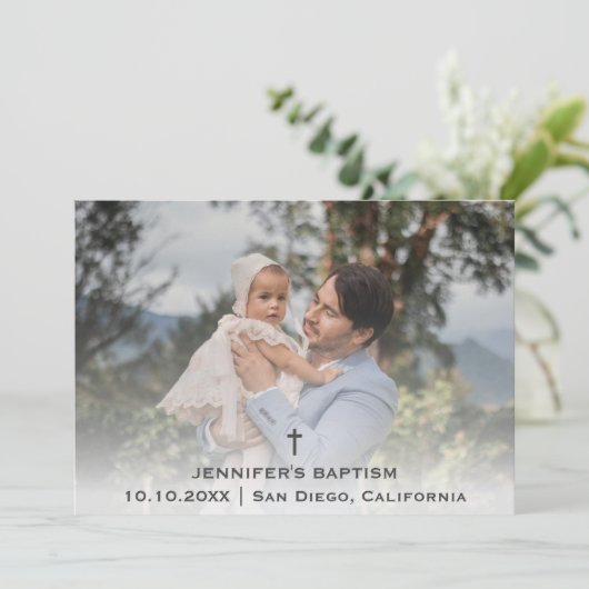 Baptisme Christening Communion Religieuze Christel Bedankkaart (Staand voorkant)